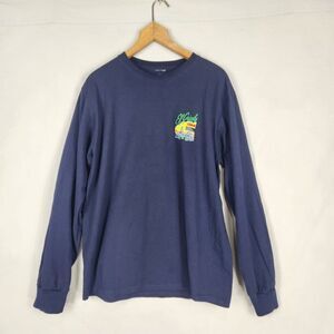 Grizzly Motel Graphic Long Sleeve Tee Mens M Blue Oceanfront Villas Advertising